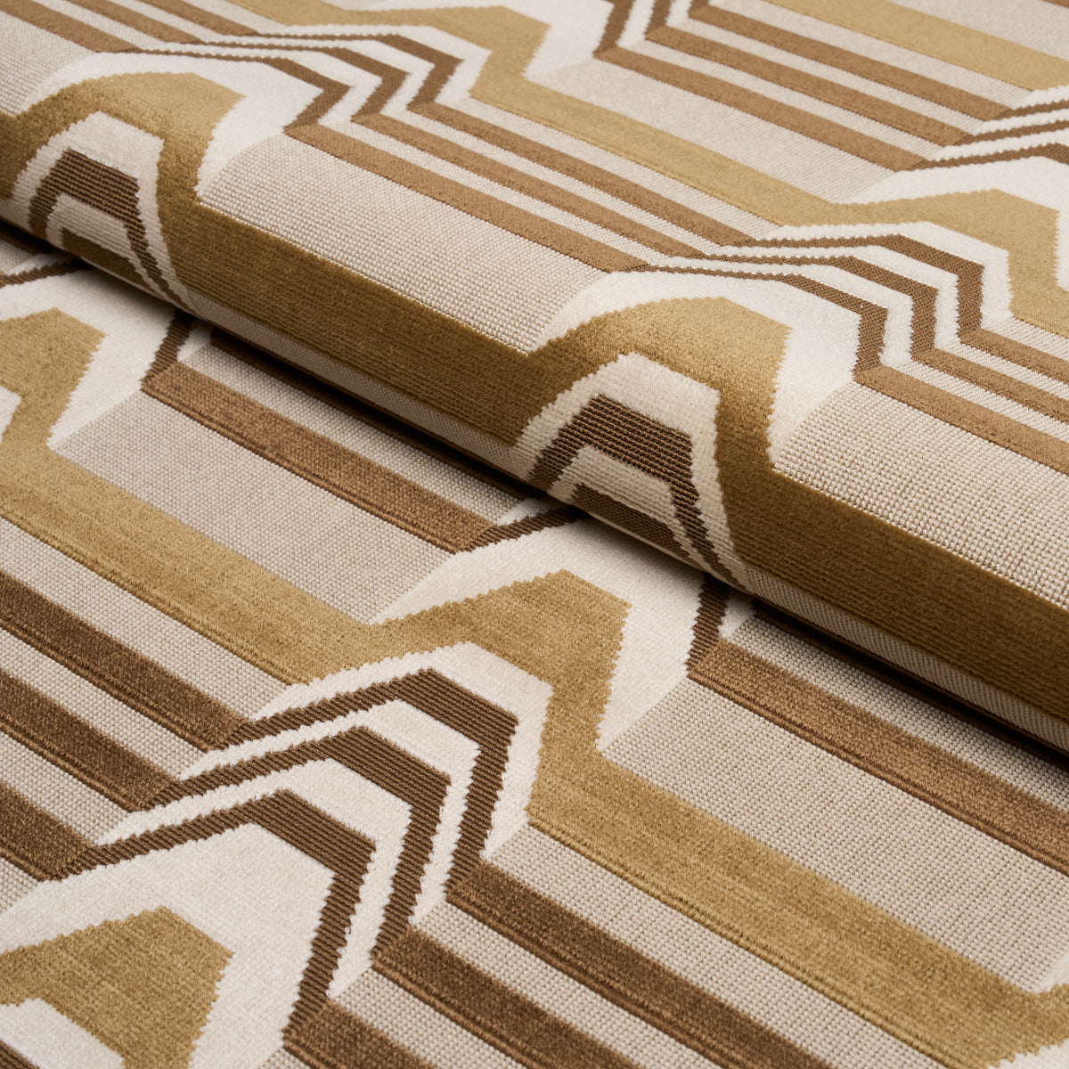 Aldo Velvet fabric in mocha & camel color - pattern number 84811 - by Schumacher in the Cut & Patterned Velvets collection