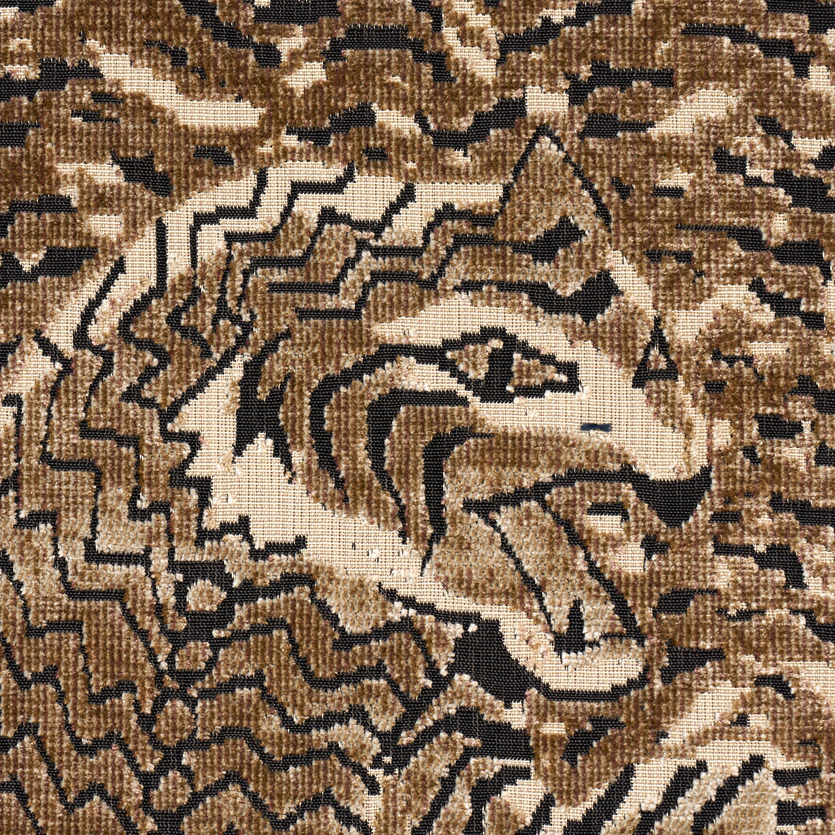 Tigress Velvet fabric in champagne color - pattern number 84831 - by Schumacher in the Cut & Patterned Velvets collection
