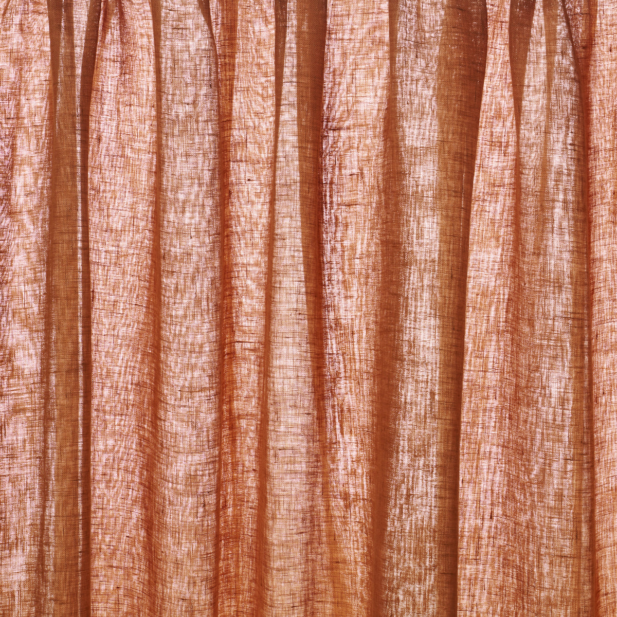 Aya Sheer fabric in rust color - pattern number 84929 - by Schumacher in the Perfect Basics: Linen collection