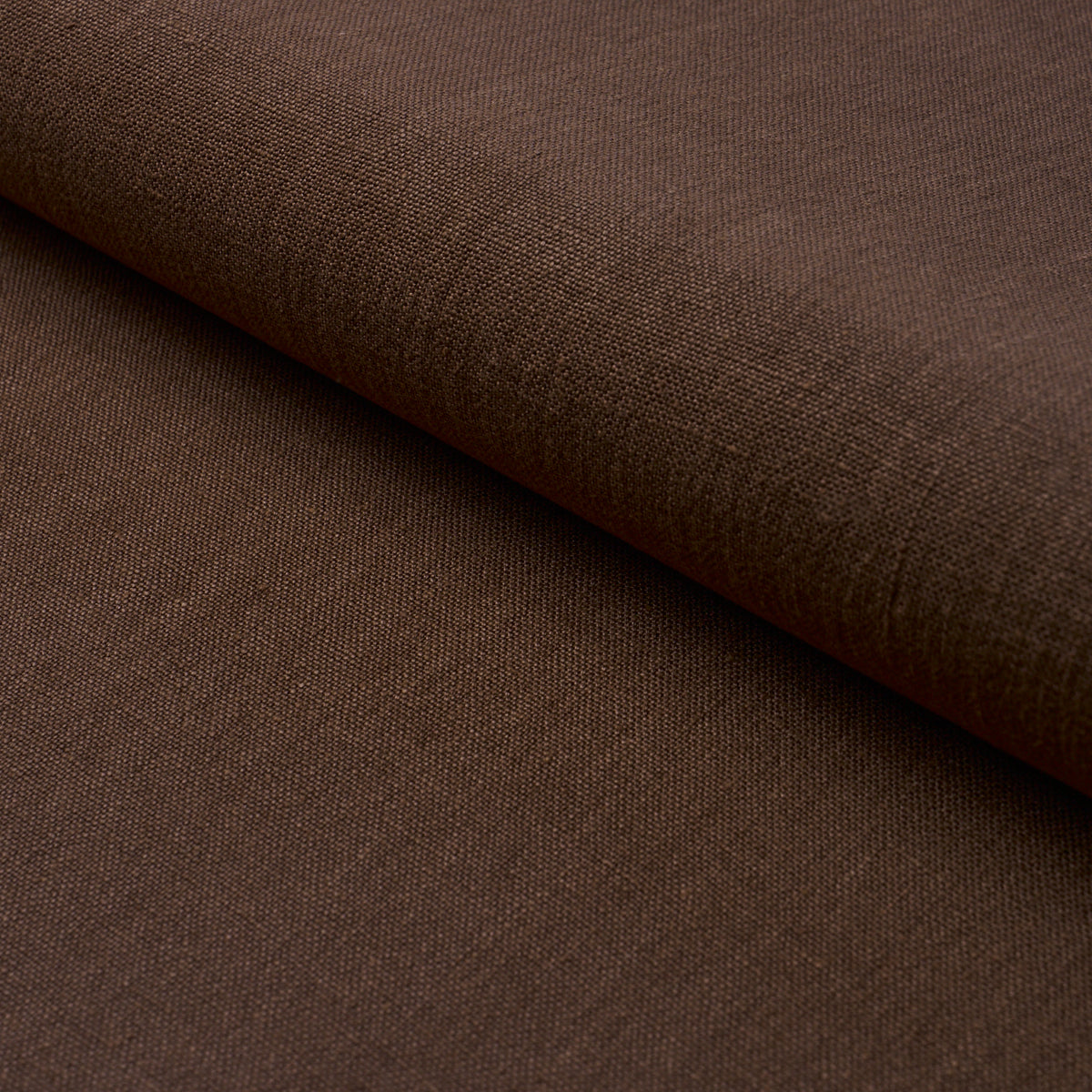 Kai Linen fabric in chocolate color - pattern number 84959 - by Schumacher in the Perfect Basics: Linen collection
