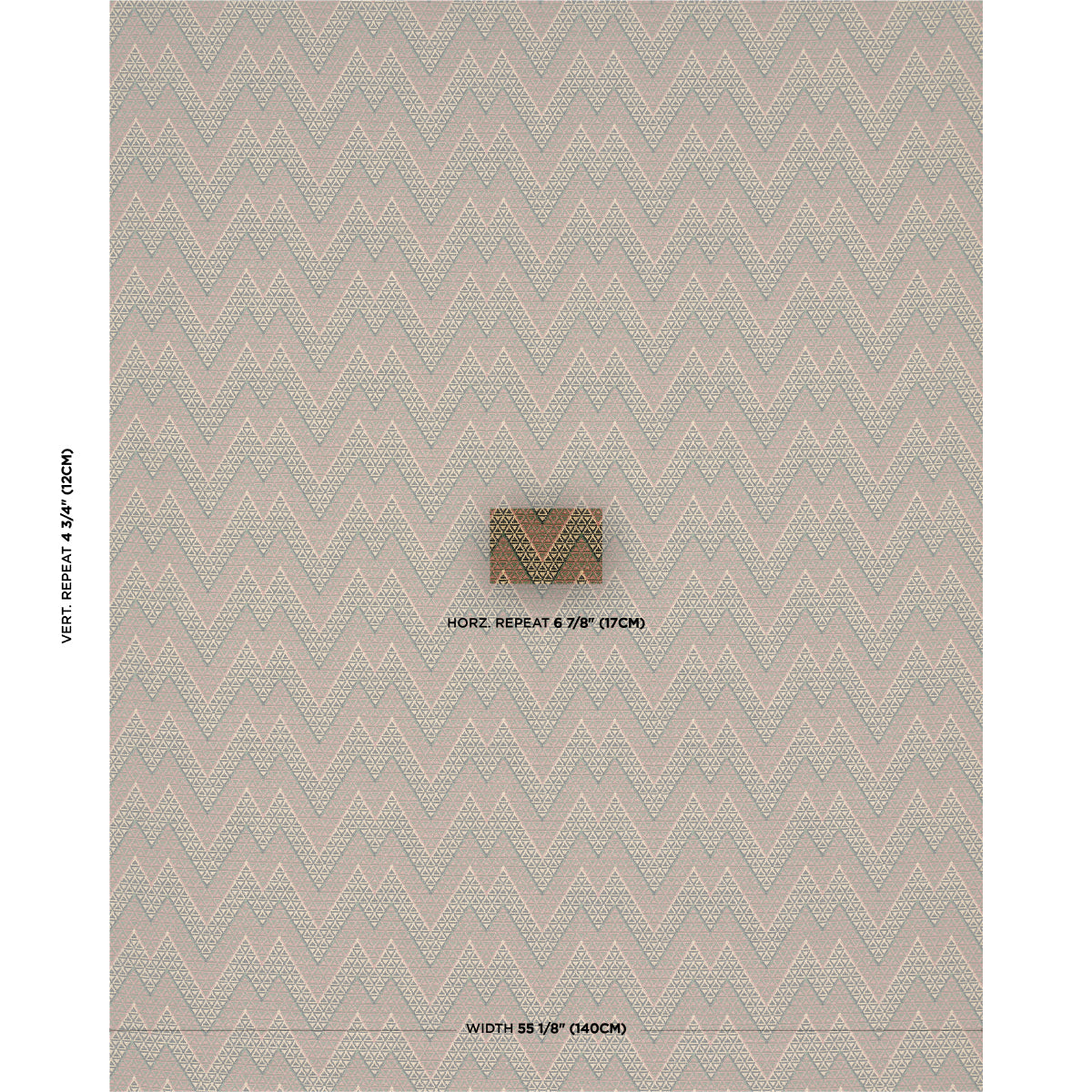 Alpine Peaks Chevron fabric in terracotta desert color - pattern number 84970 - by Schumacher in the Luxe Lodge collection