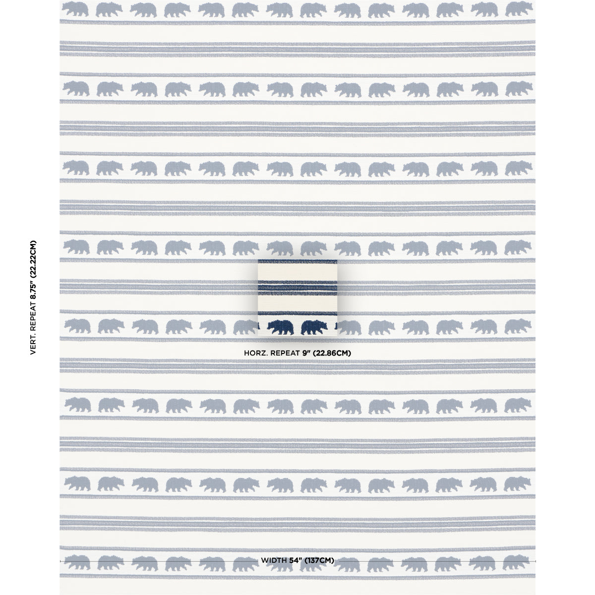Koda Stripe fabric in indigo color - pattern number 84990 - by Schumacher in the Luxe Lodge collection