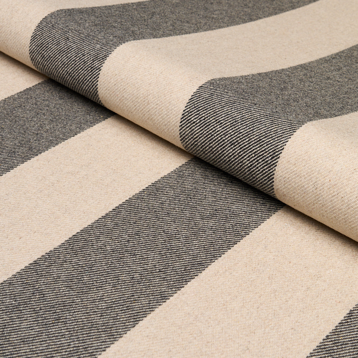 Hemlock Stripe fabric in graphite color - pattern number 85042 - by Schumacher in the Luxe Lodge collection