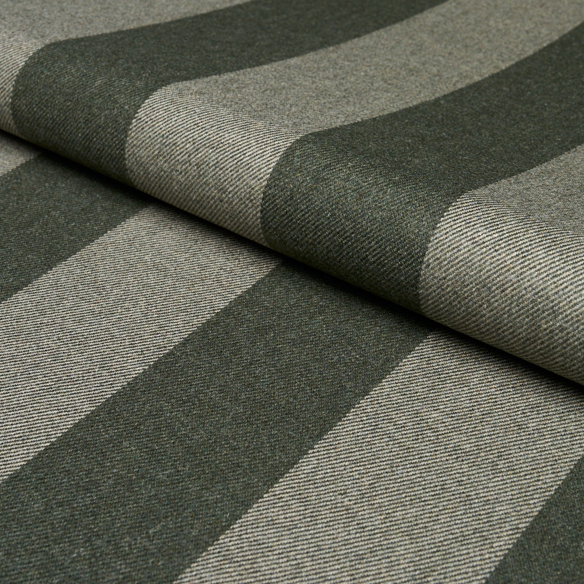 Hemlock Stripe fabric in sage color - pattern number 85043 - by Schumacher in the Luxe Lodge collection