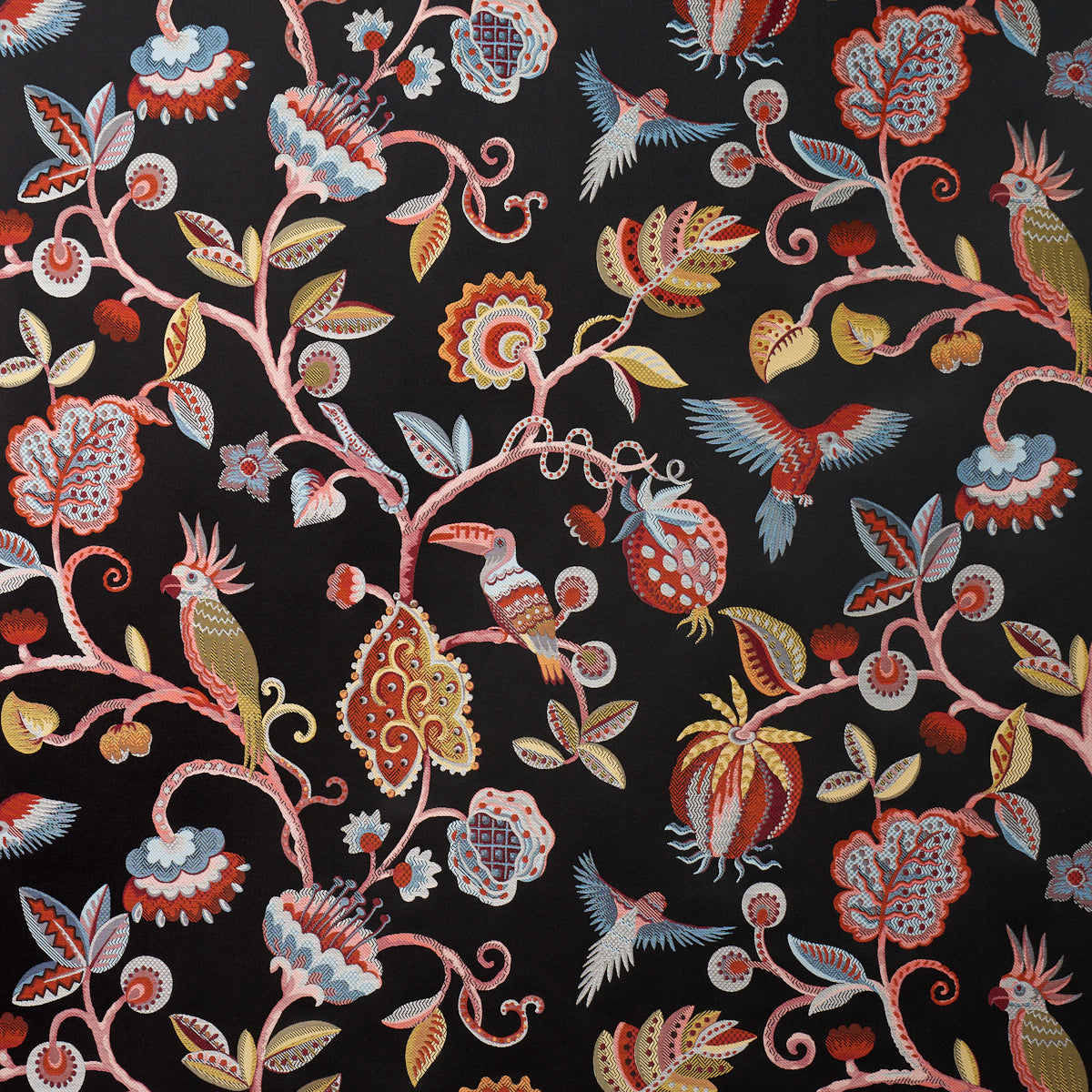 Birds Of Paradise Woven fabric in noir color - pattern number 85110 - by Schumacher in the Statement Wovens collection