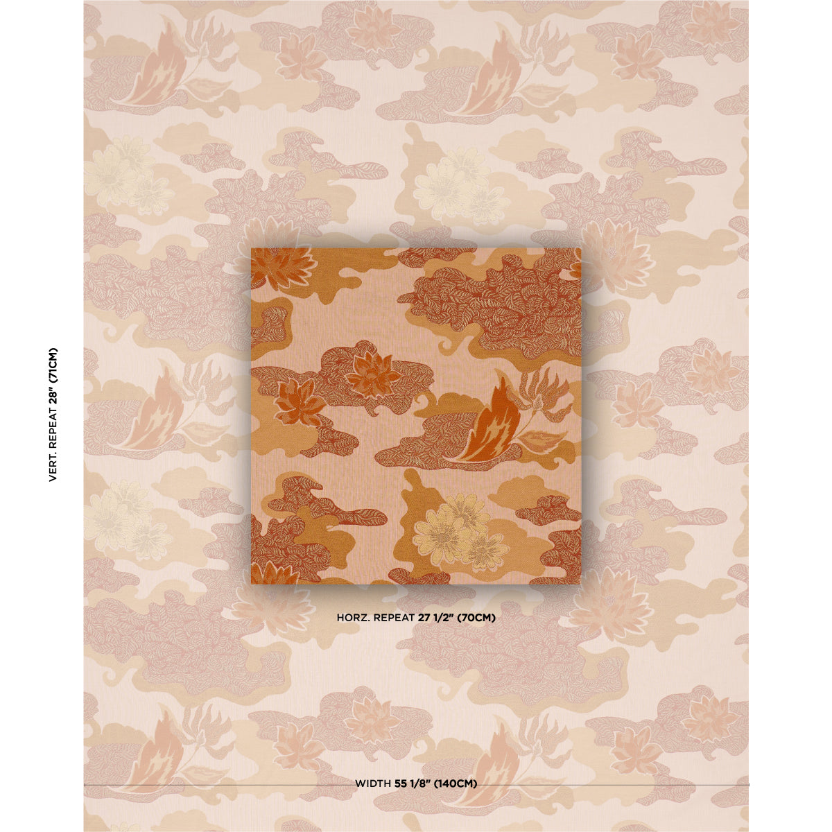 Lian Dream fabric in coral color - pattern number 85501 - by Schumacher in the Laura Gonzalez collection