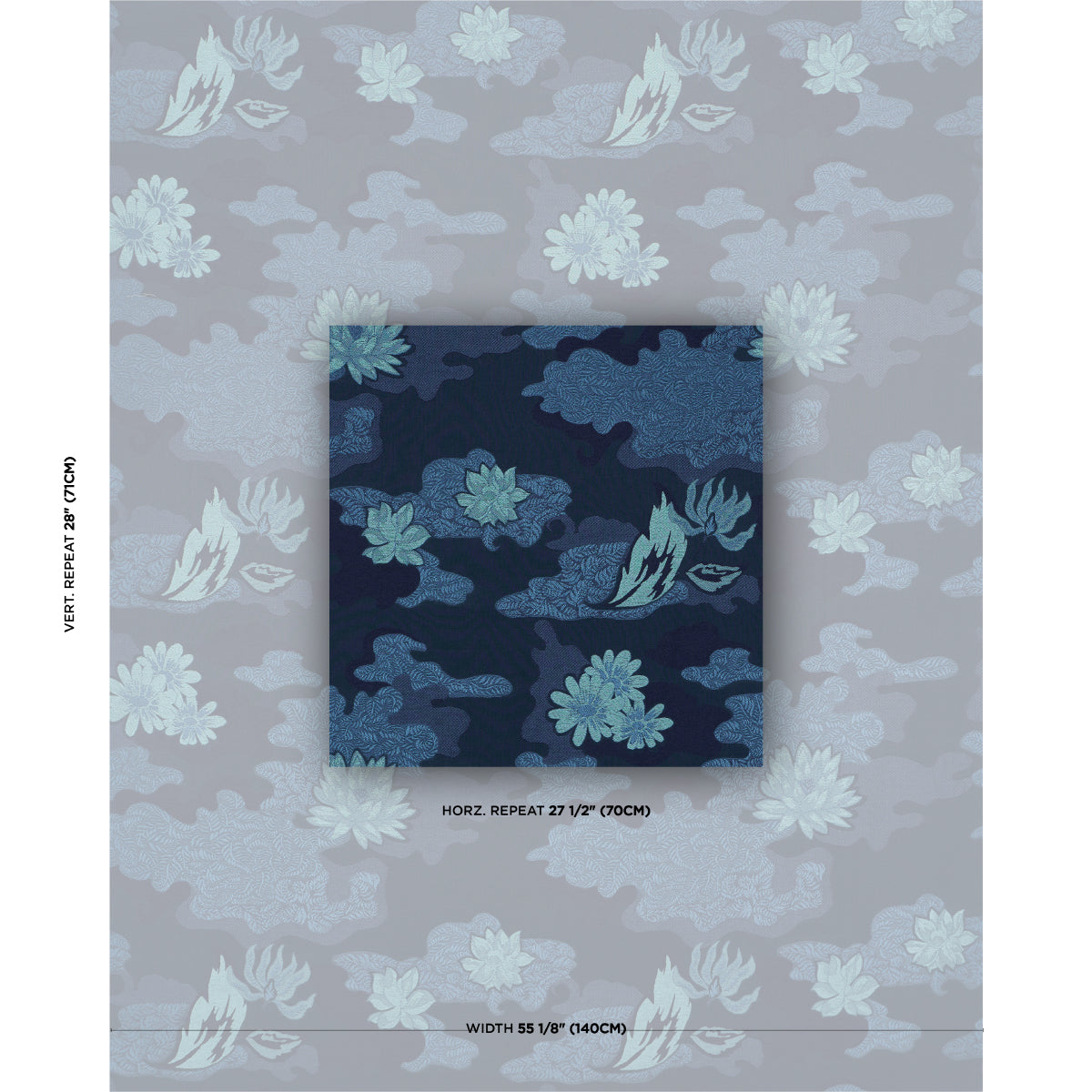 Lian Dream fabric in bleu color - pattern number 85502 - by Schumacher in the Laura Gonzalez collection