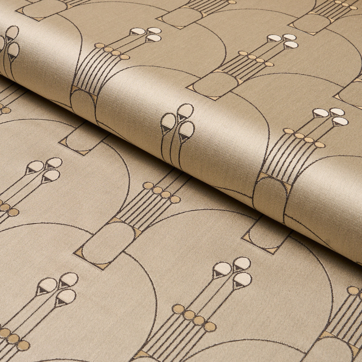 Swanson Scallop fabric in pewter color - pattern number 85600 - by Schumacher in the Rhythm In Motion collection