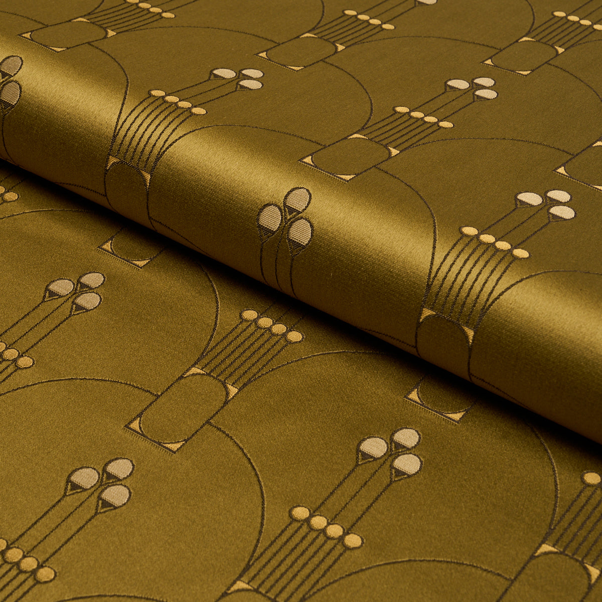 Swanson Scallop fabric in olive color - pattern number 85601 - by Schumacher in the Rhythm In Motion collection
