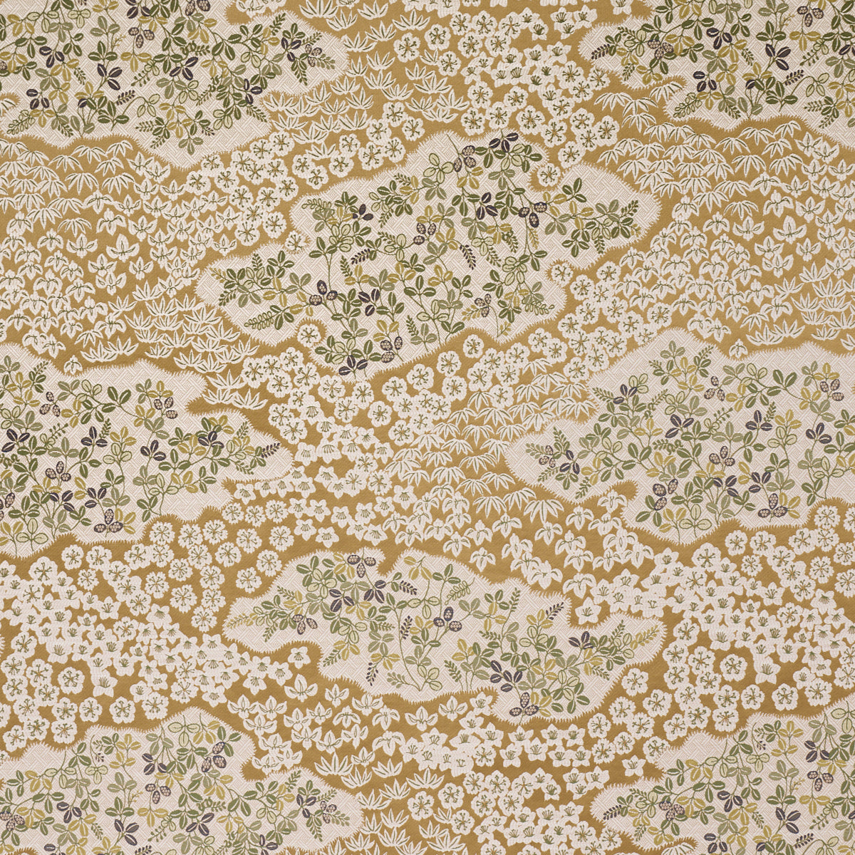 Lorene fabric in ochre color - pattern number 85641 - by Schumacher in the New Traditional collection