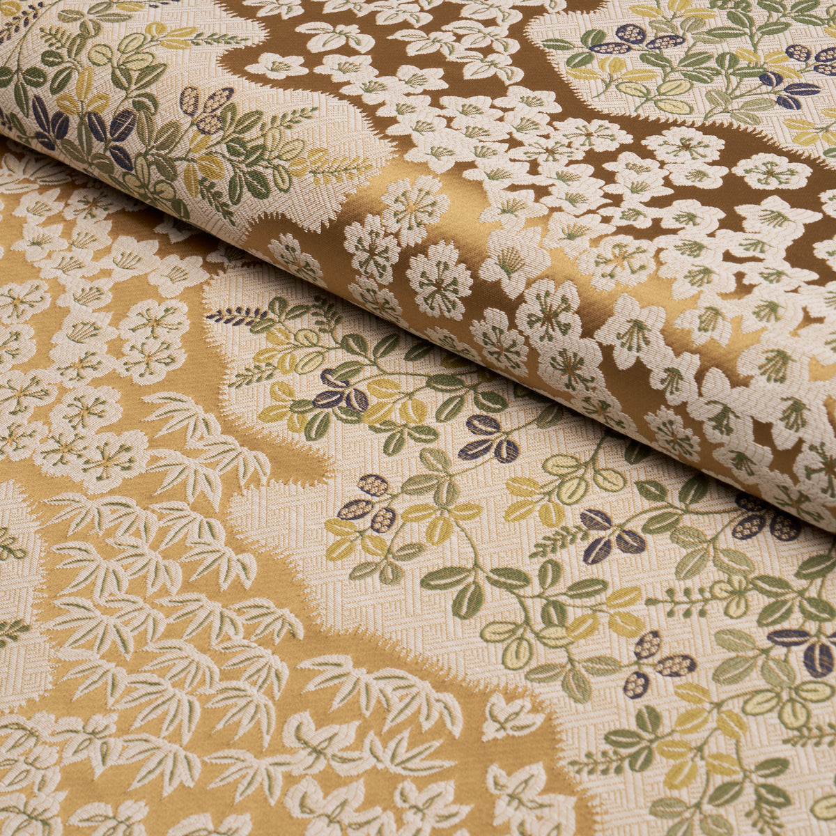 Lorene fabric in ochre color - pattern number 85641 - by Schumacher in the New Traditional collection