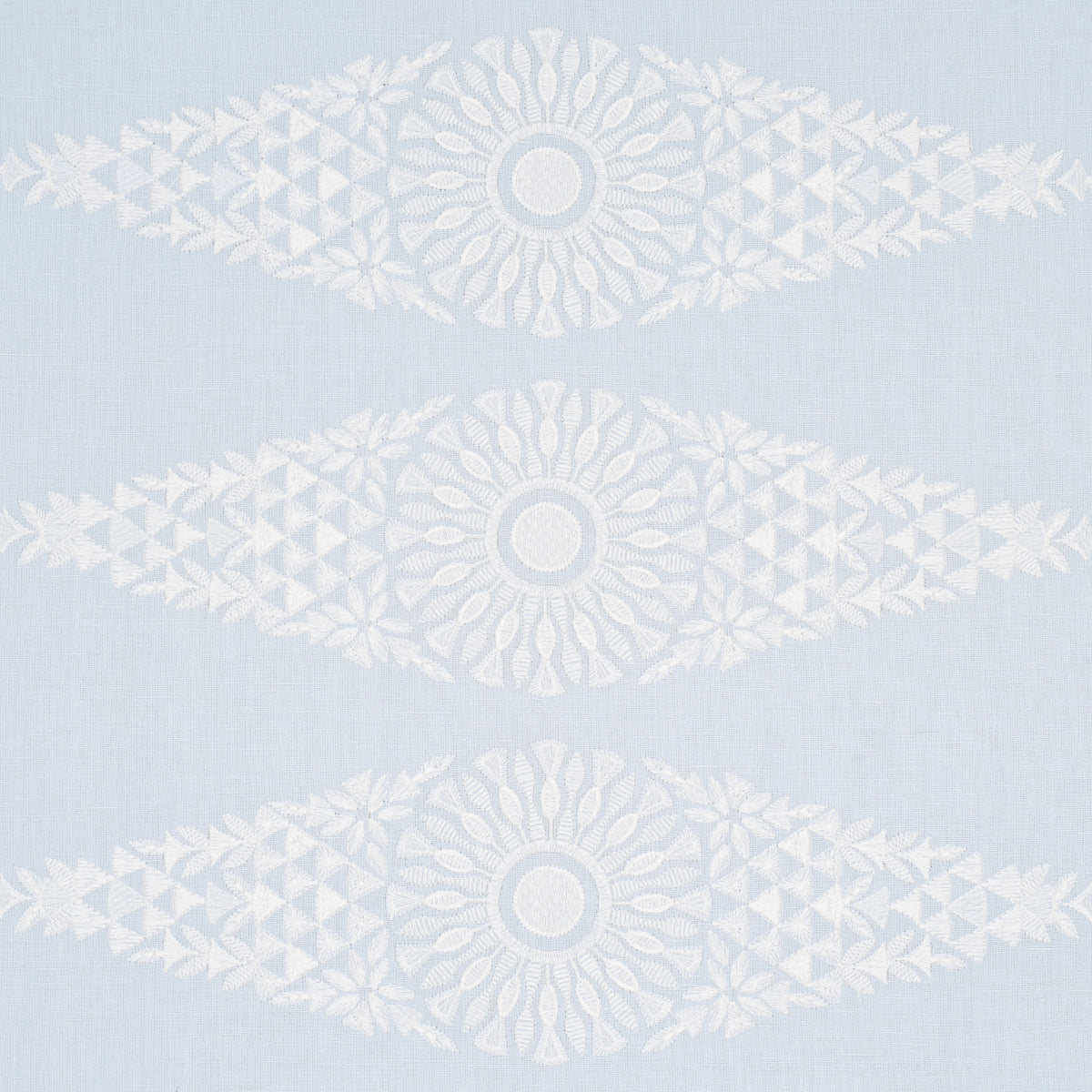 Tasmin Embroidery fabric in soft blue color - pattern number 85671 - by Schumacher in the New Traditional collection