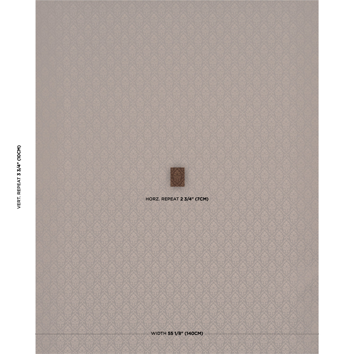 Grant Damask fabric in brown color - pattern number 85725 - by Schumacher in the Mark D. Sikes collection