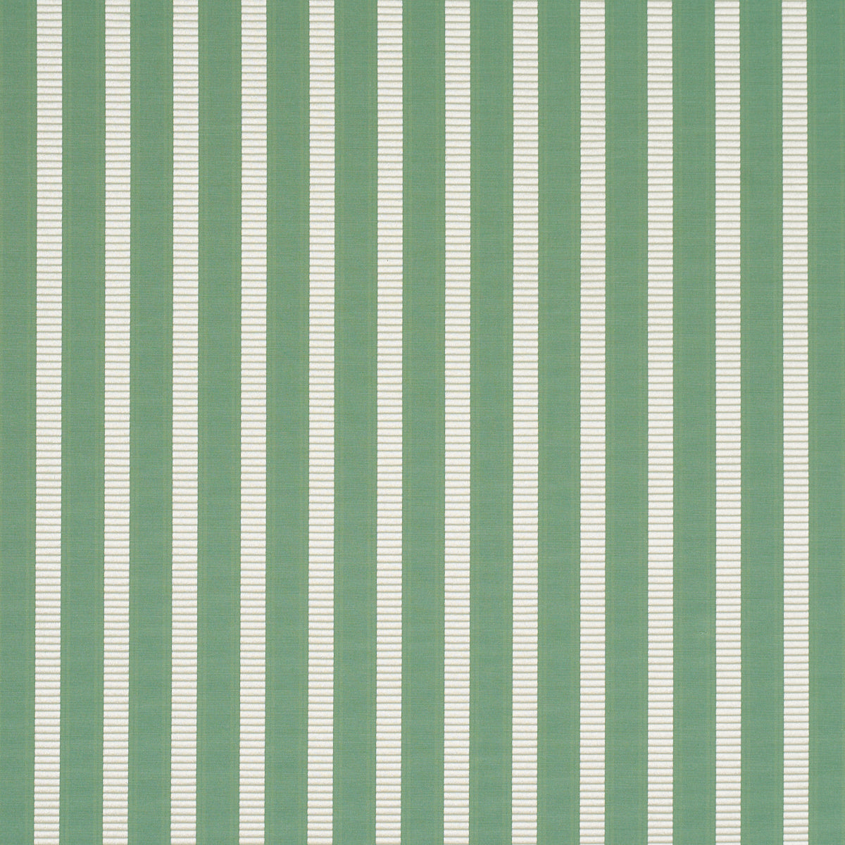 Lincoln Small Stripe fabric in green color - pattern number 85762 - by Schumacher in the Mark D. Sikes collection