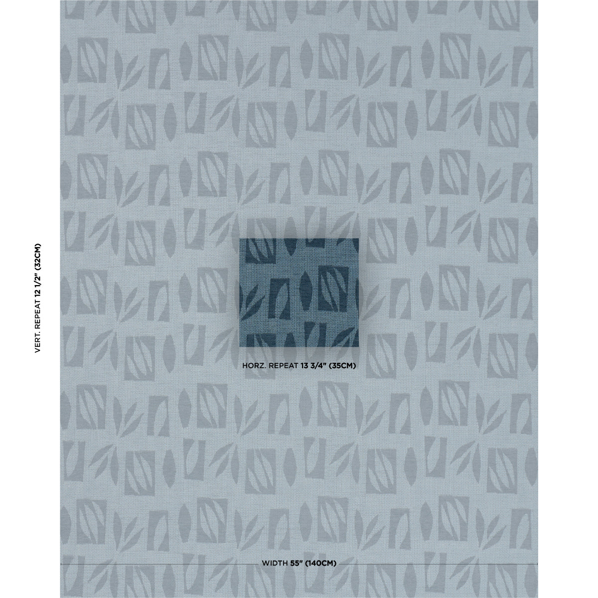 Banana Leaf Cut Out fabric in blue color - pattern number 85880 - by Schumacher in the Caroline Z Hurley collection