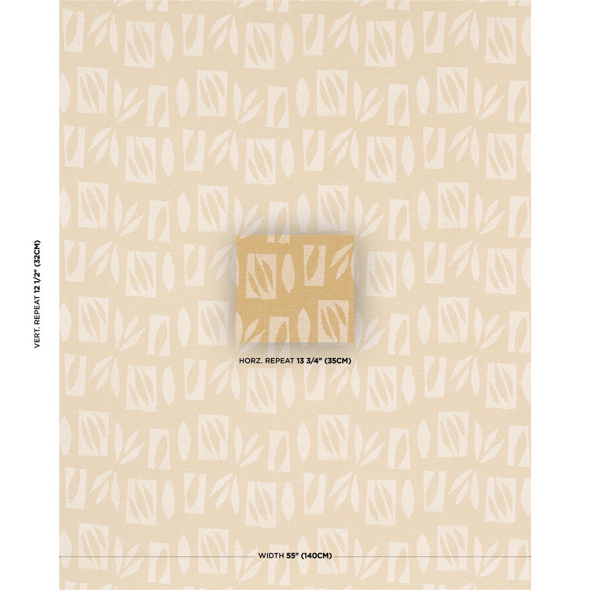 Banana Leaf Cut Out fabric in cream color - pattern number 85881 - by Schumacher in the Caroline Z Hurley collection