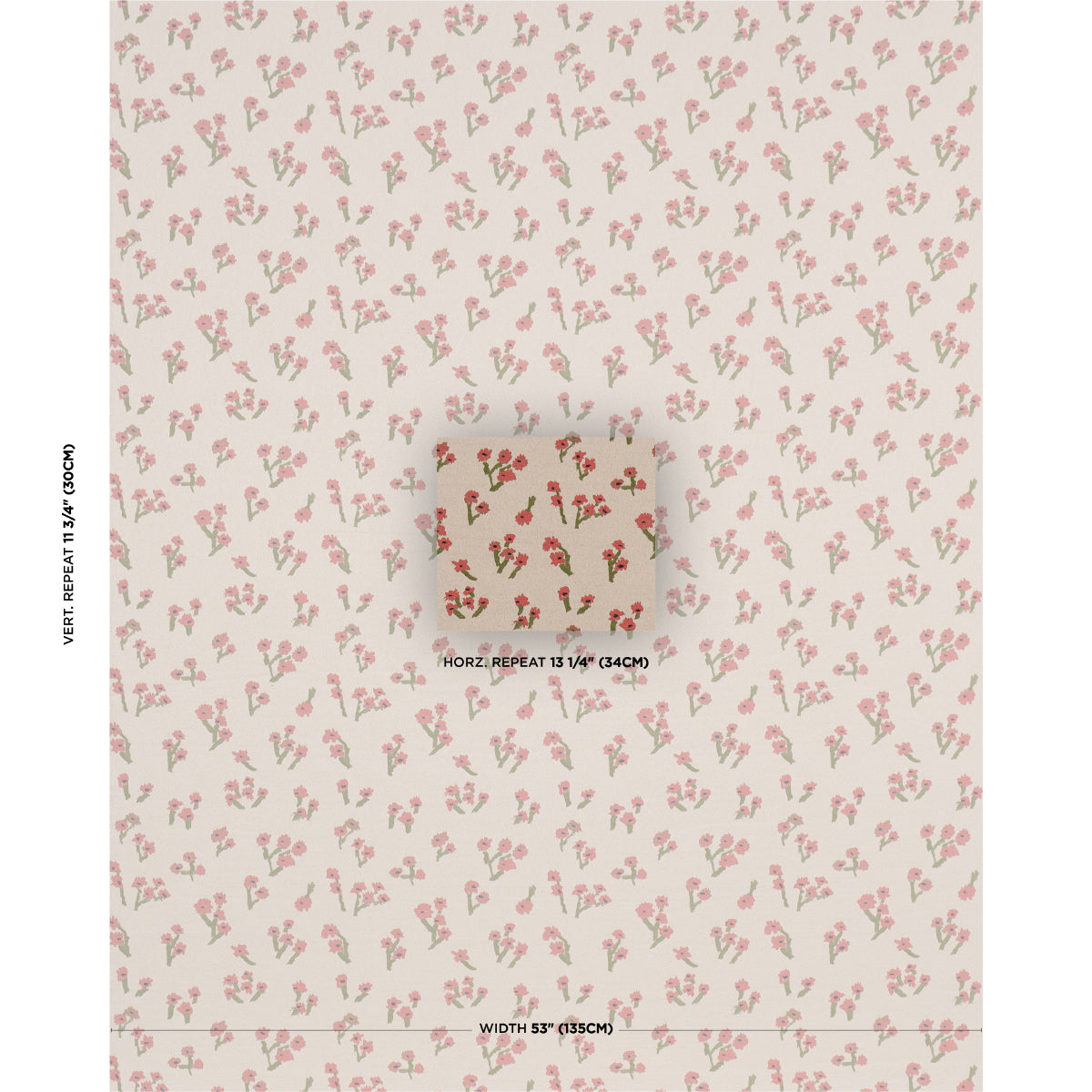 Rosie Posy Woven fabric in red color - pattern number 85890 - by Schumacher in the Caroline Z Hurley collection