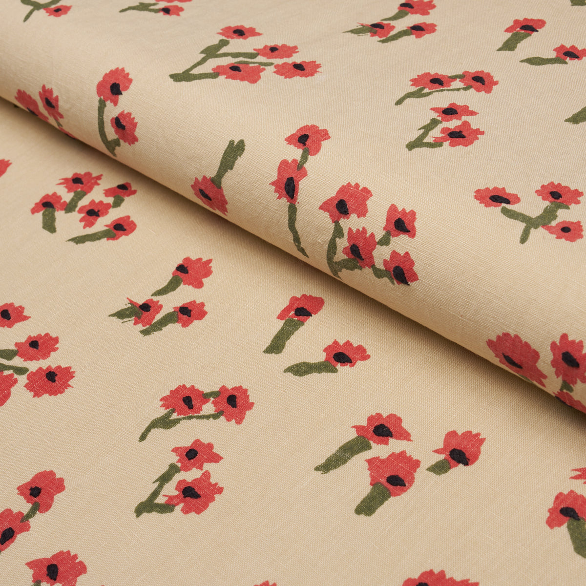 Rosie Posy fabric in red color - pattern number 85901 - by Schumacher in the Caroline Z Hurley collection