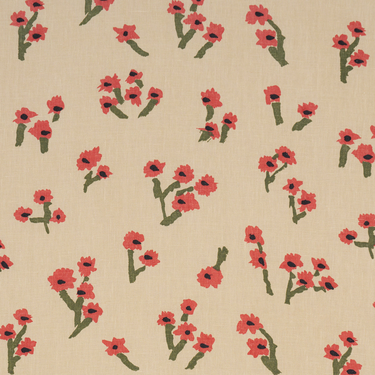 Rosie Posy fabric in red color - pattern number 85901 - by Schumacher in the Caroline Z Hurley collection