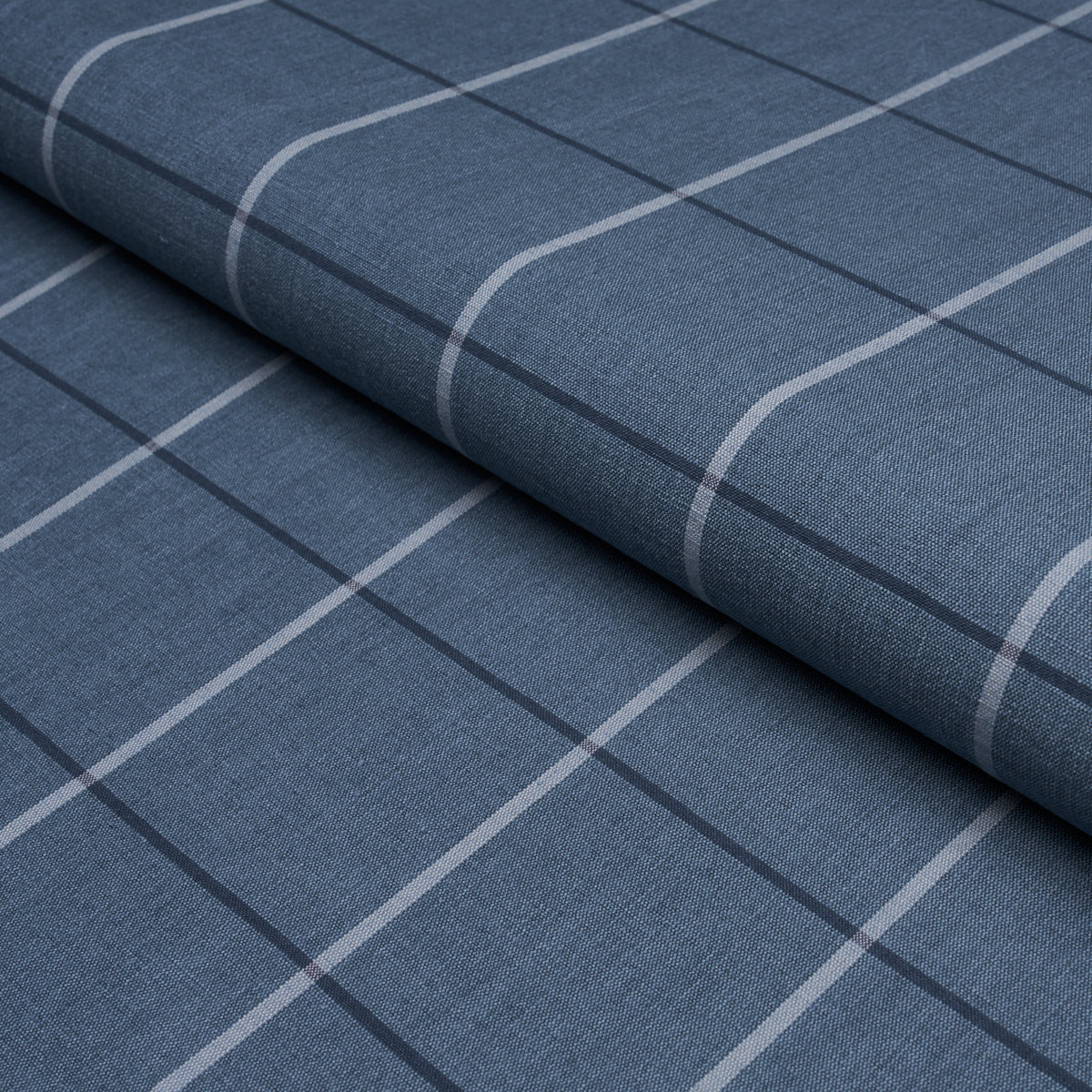 Taos Grid fabric in blue color - pattern number 85911 - by Schumacher in the Caroline Z Hurley collection