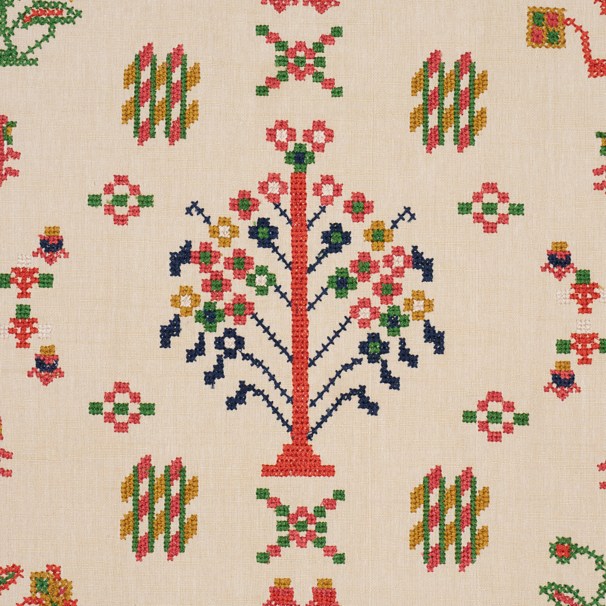 Fairview Cross Stitch Embroidery fabric in multi color - pattern number 85980 - by Schumacher in the Prairie collection