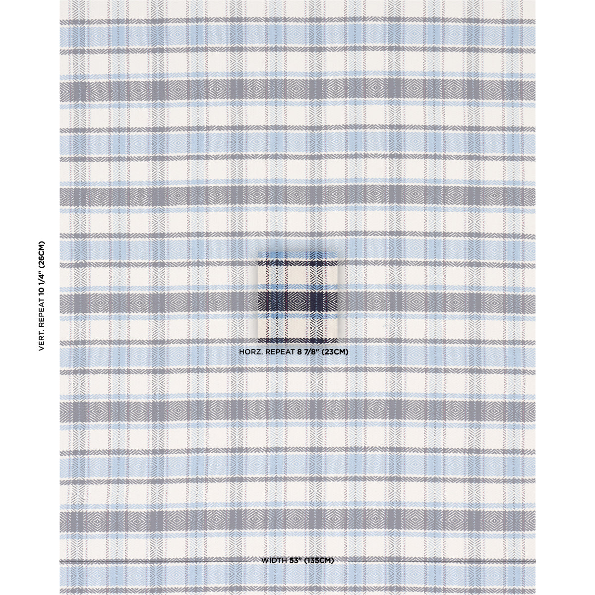 Heidi Plaid fabric in indigo color - pattern number 85990 - by Schumacher in the Prairie collection