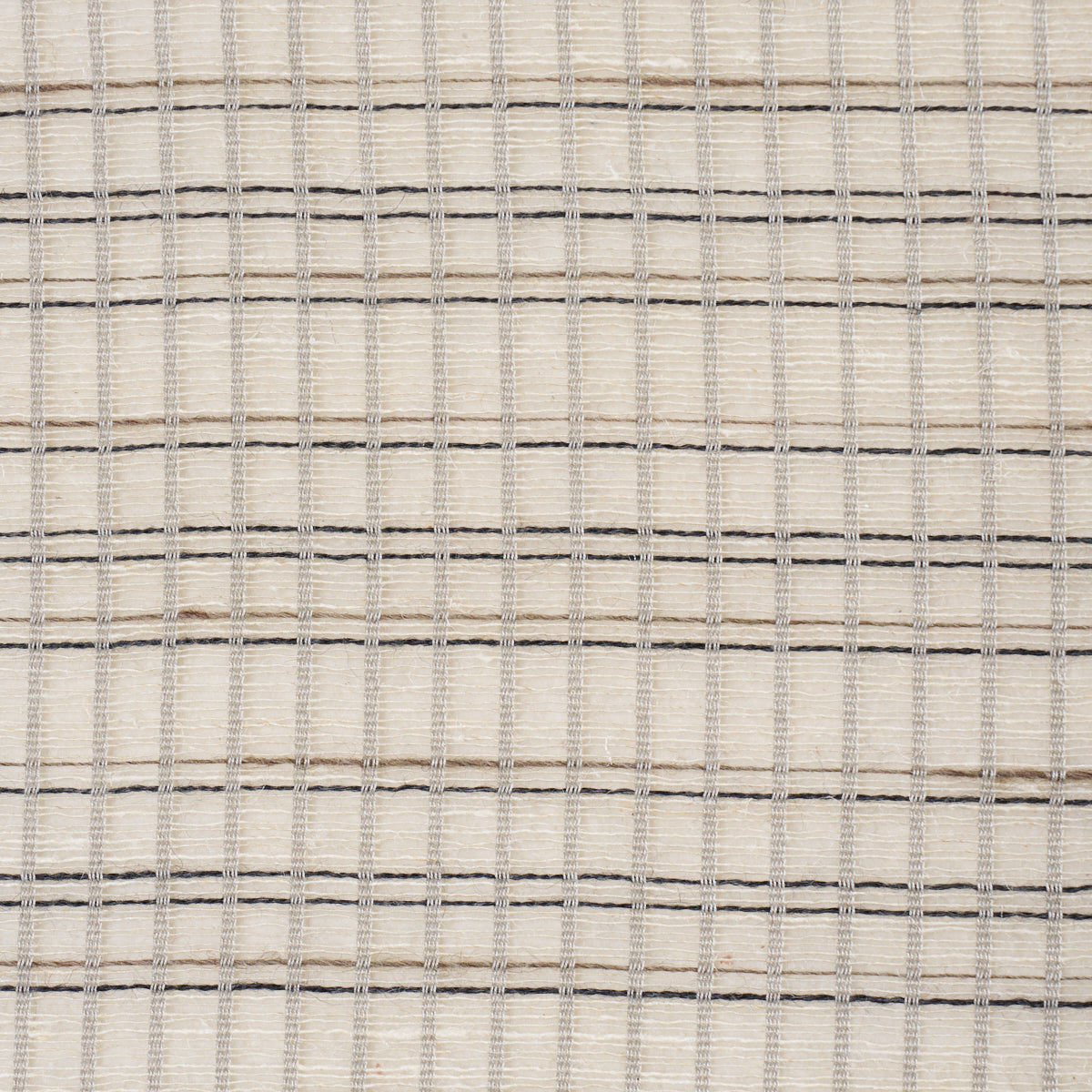Payton Linen Sheer Grid fabric in black & white color - pattern number 86050 - by Schumacher in the Patterson Flynn collection