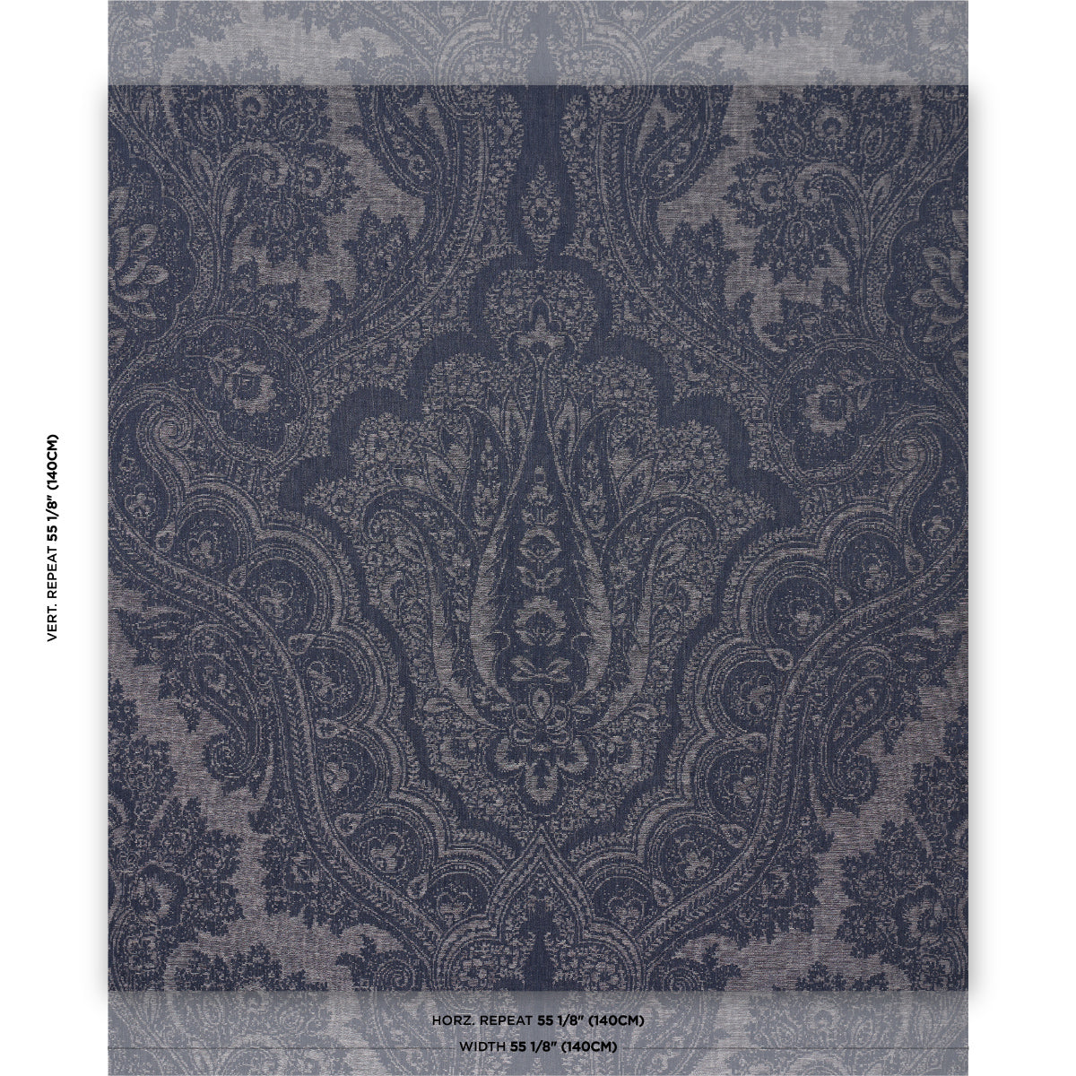 Amara Paisley fabric in indigo color - pattern number 86120 - by Schumacher in the Acquerello collection