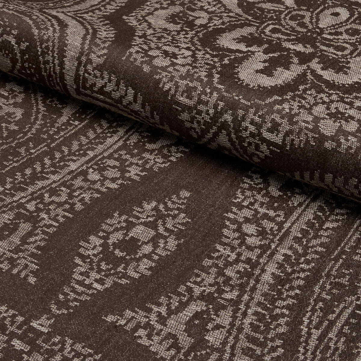 Amara Paisley fabric in mocha color - pattern number 86122 - by Schumacher in the Acquerello collection