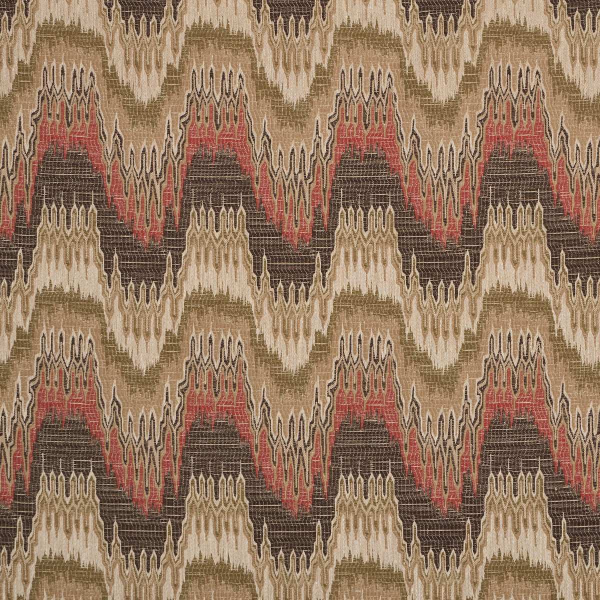 Elio Flamestitch fabric in ruby color - pattern number 86130 - by Schumacher in the Acquerello collection