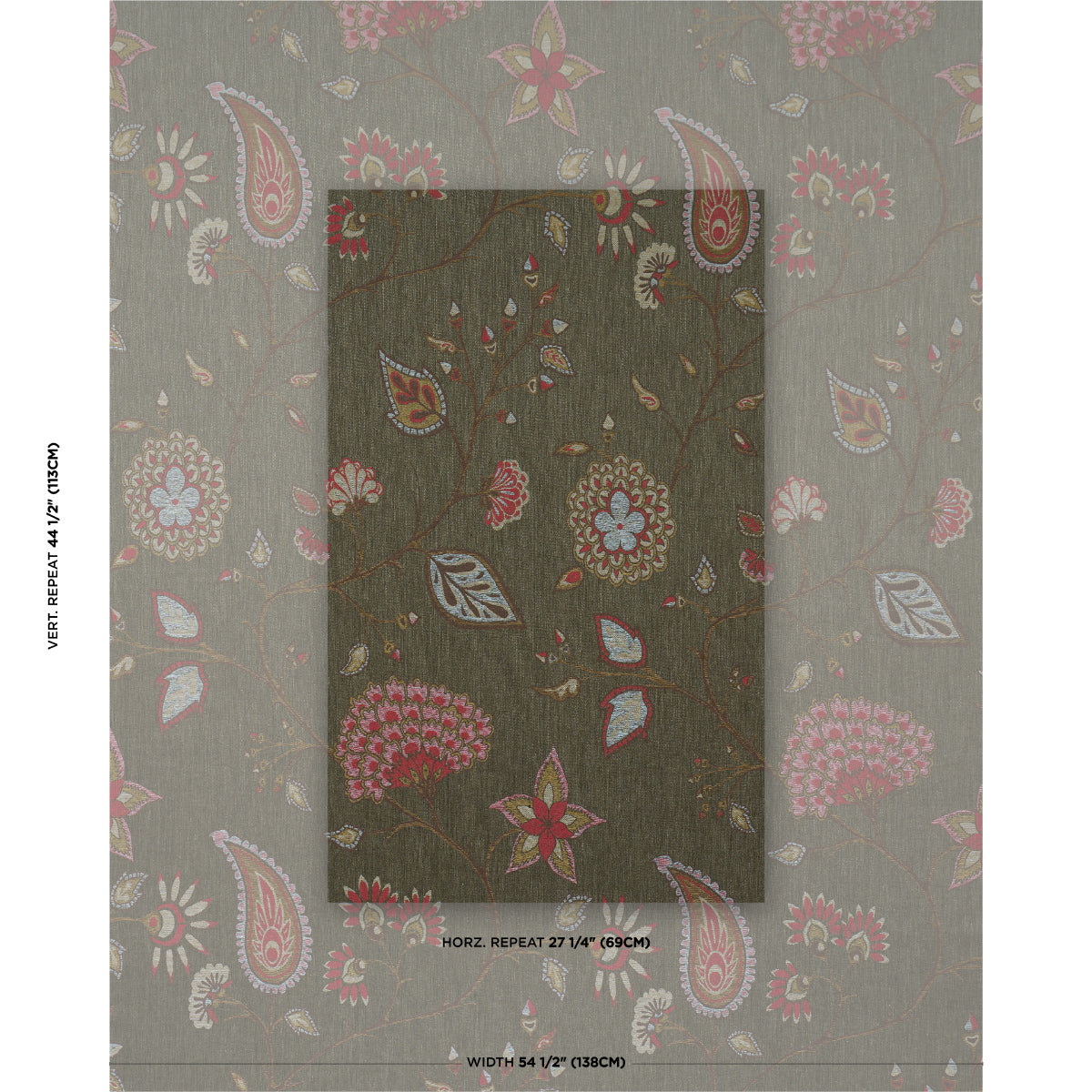 Fiammetta Jacquard fabric in verde color - pattern number 86152 - by Schumacher in the Acquerello collection