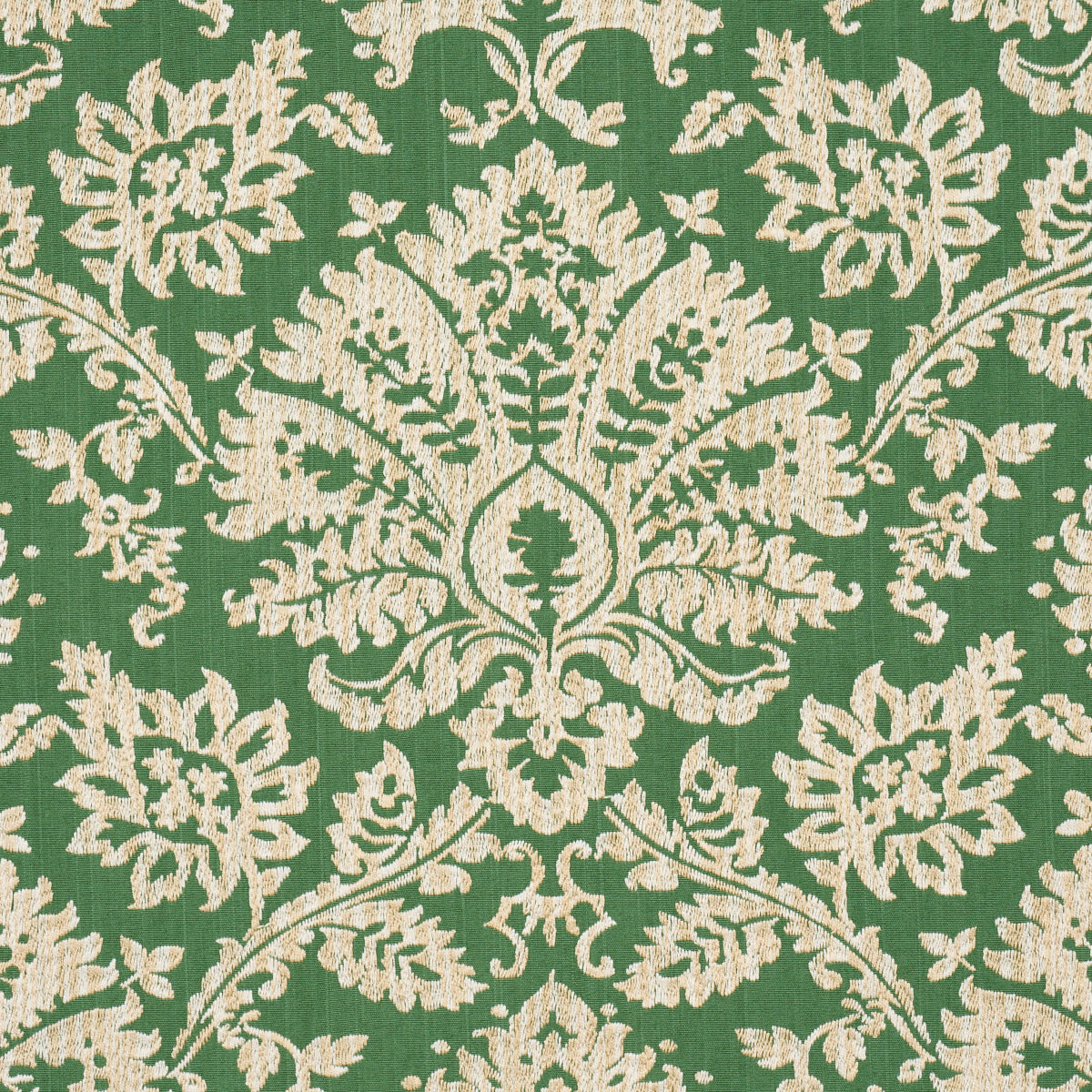 Gianna Embroidery fabric in emerald color - pattern number 86160 - by Schumacher in the Acquerello collection