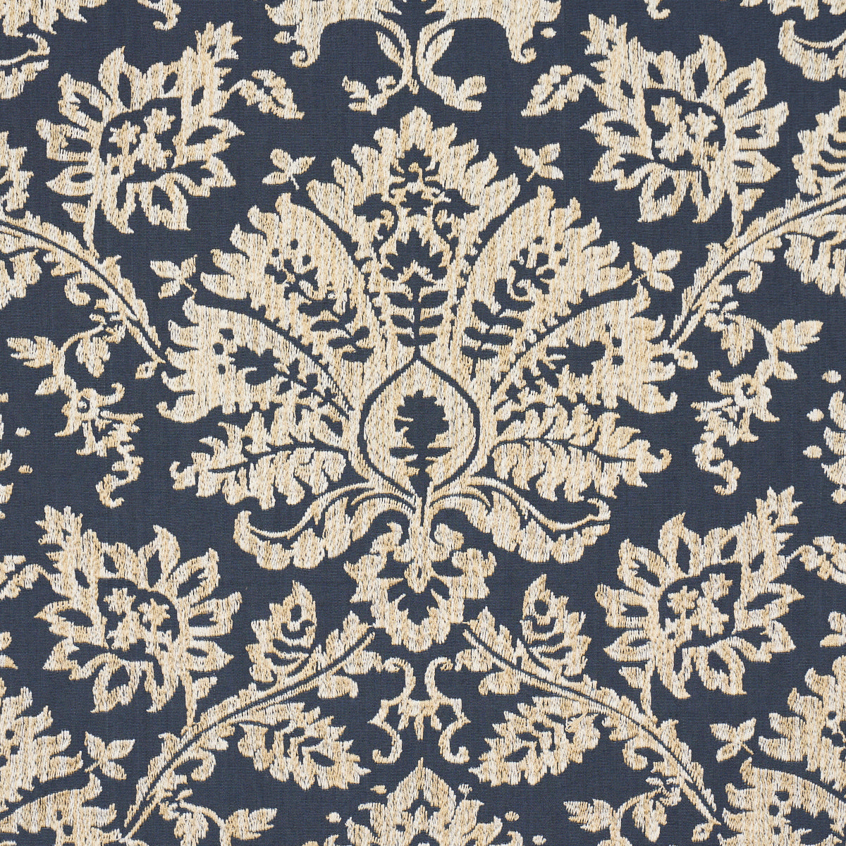 Gianna Embroidery fabric in indigo color - pattern number 86161 - by Schumacher in the Acquerello collection