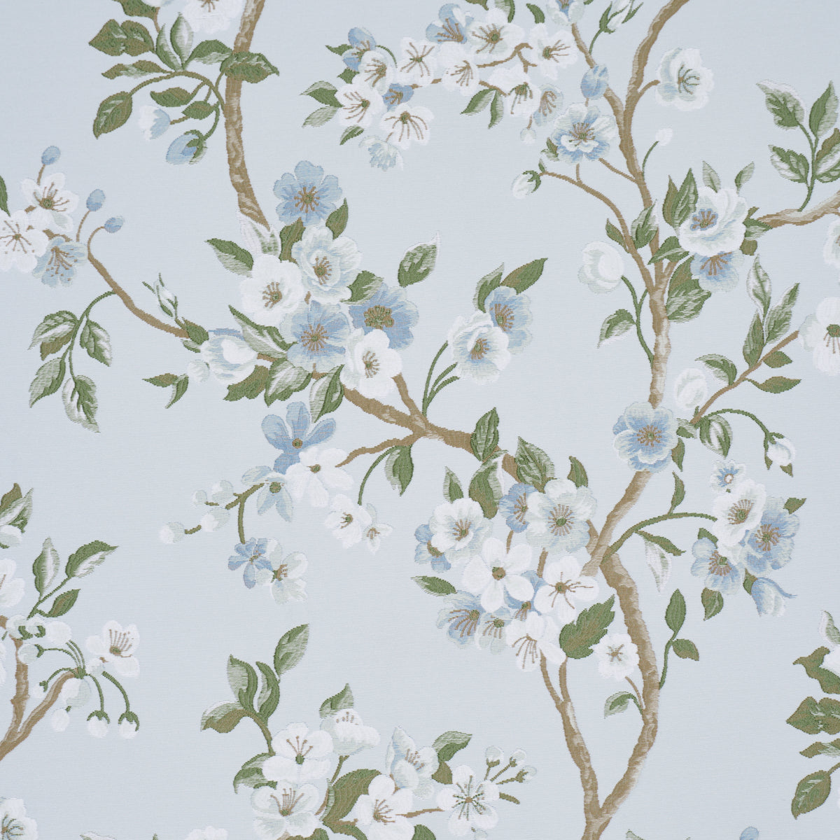 Cherry Blossom fabric in sky color - pattern number 86222 - by Schumacher in the Schumacher Classics collection