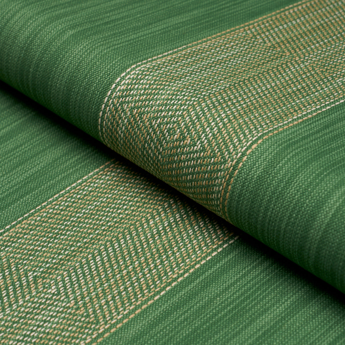 Universal Stripe fabric in emerald color - pattern number 86231 - by Schumacher in the True Stripes collection
