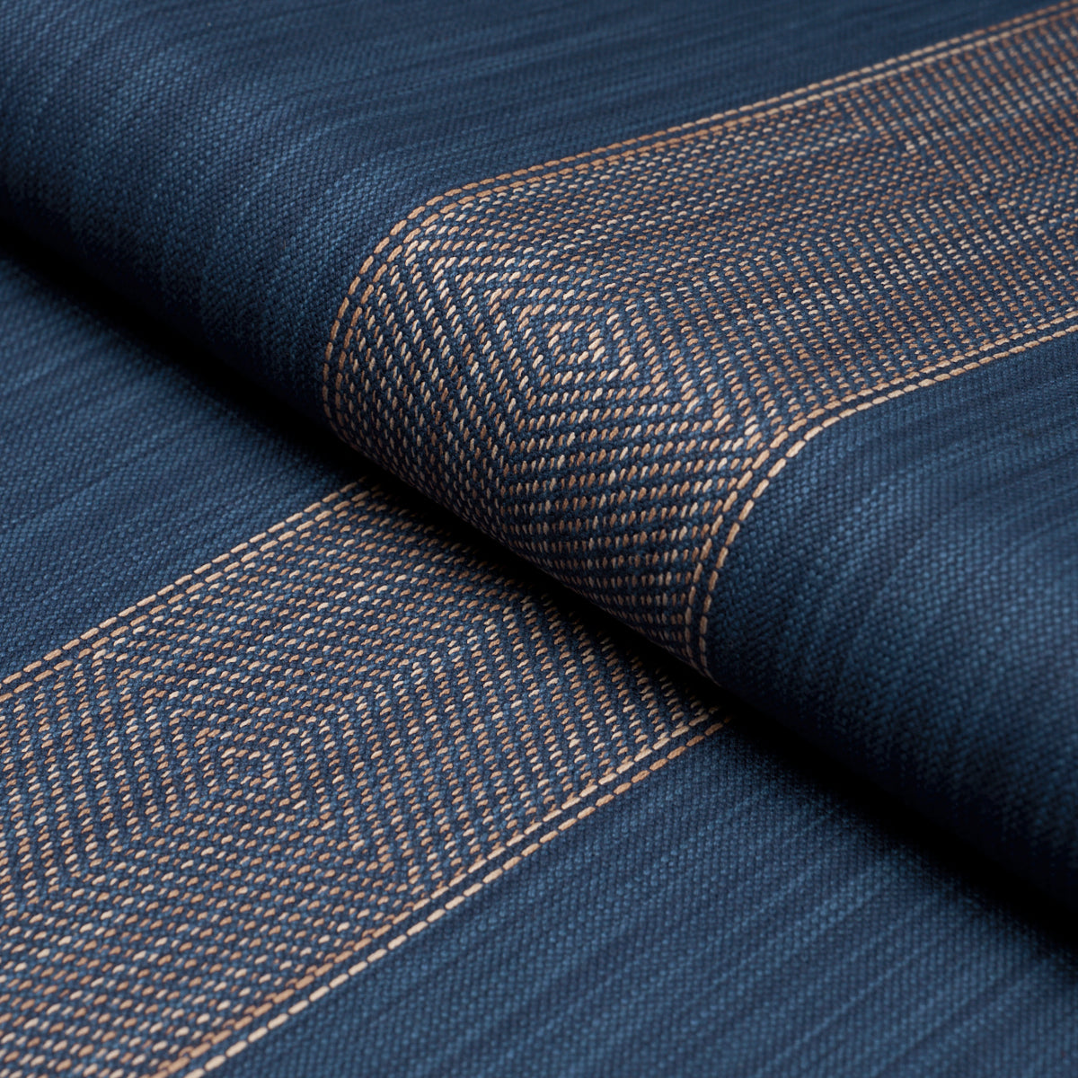 Universal Stripe fabric in indigo color - pattern number 86232 - by Schumacher in the True Stripes collection