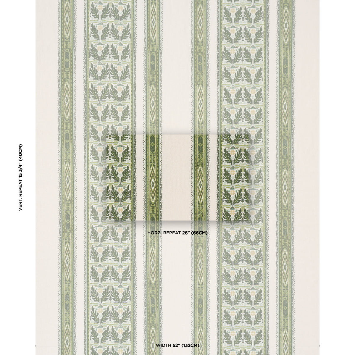 Ayla Embroidery fabric in green color - pattern number 86551 - by Schumacher in the Exquisite Embroideries collection
