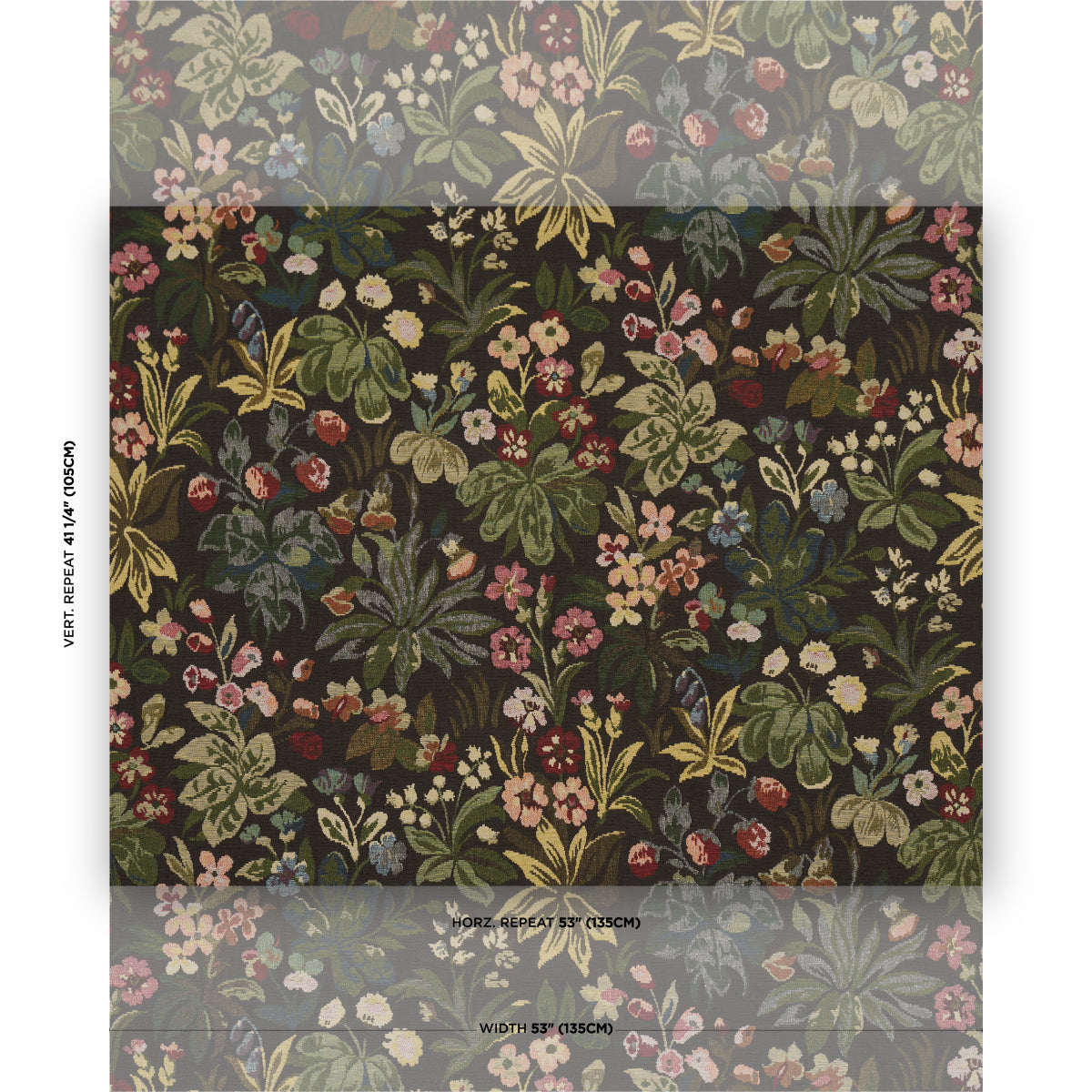 Flower Garden Tapestry fabric in multi color - pattern number 86600 - by Schumacher in the A Country Life collection
