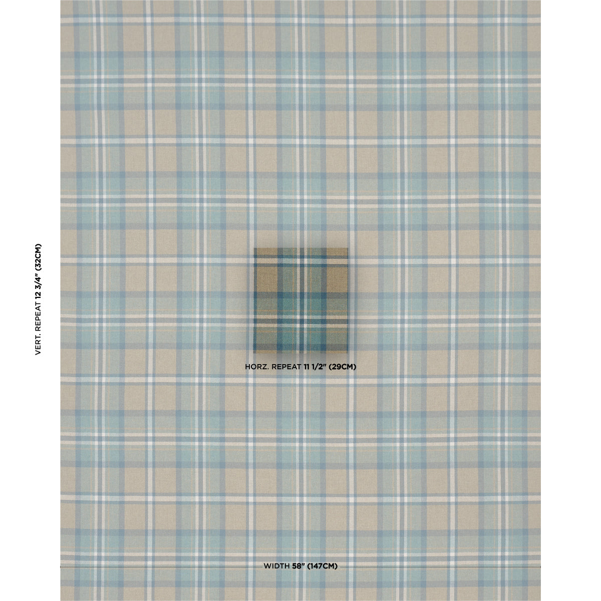 Harris Merino Plaid fabric in leaf color - pattern number 86610 - by Schumacher in the A Country Life collection