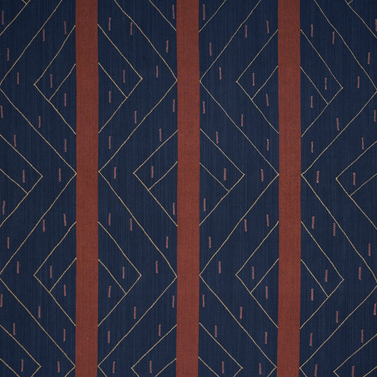 Kapanga Embroidery fabric in indigo color - pattern number 86702 - by Schumacher in the World View collection