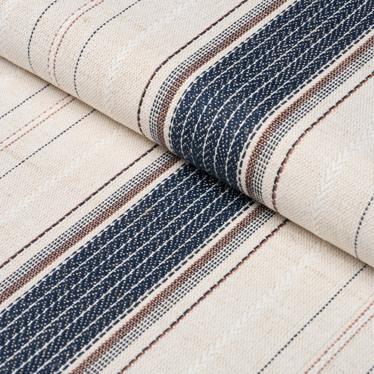 Idris Stripe fabric in indigo color - pattern number 86711 - by Schumacher in the World View collection