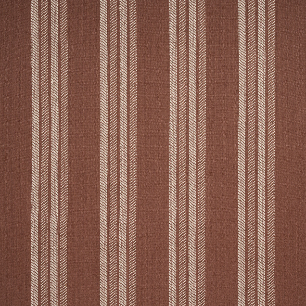 Nor Stripe fabric in terracotta color - pattern number 86741 - by Schumacher in the World View collection