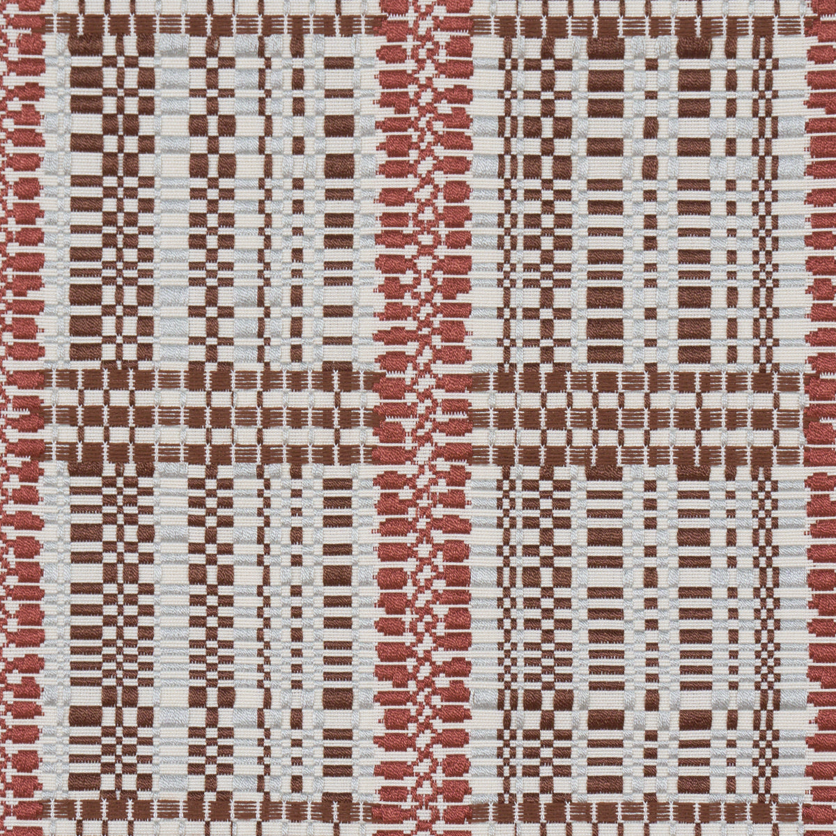 Skyline Plaid fabric in merlot color - pattern number 86851 - by Schumacher in the Atelier Paris collection