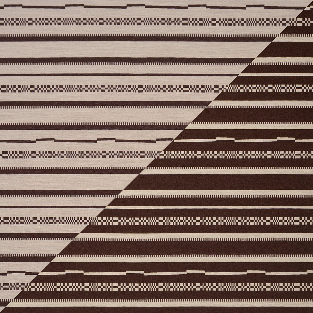 Skyline Stripes Reversible fabric in americano color - pattern number 86870 - by Schumacher in the Atelier Paris collection