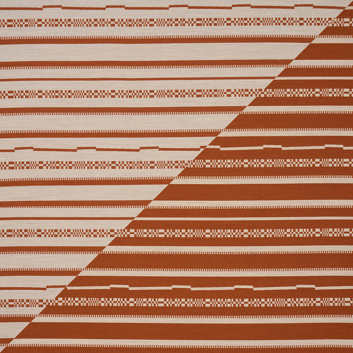 Skyline Stripes Reversible fabric in burnt orange color - pattern number 86872 - by Schumacher in the Atelier Paris collection