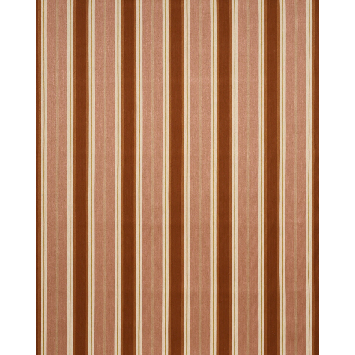 Double Face Stripes fabric in terracotta lime color - pattern number 86880 - by Schumacher in the Atelier Paris collection