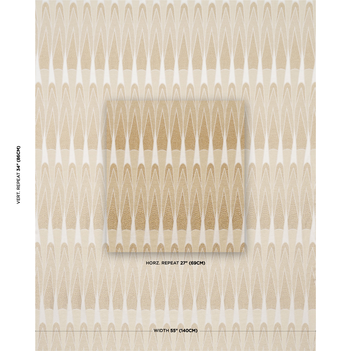 Nightfall Skyline fabric in antique gold color - pattern number 86942 - by Schumacher in the Atelier Paris collection