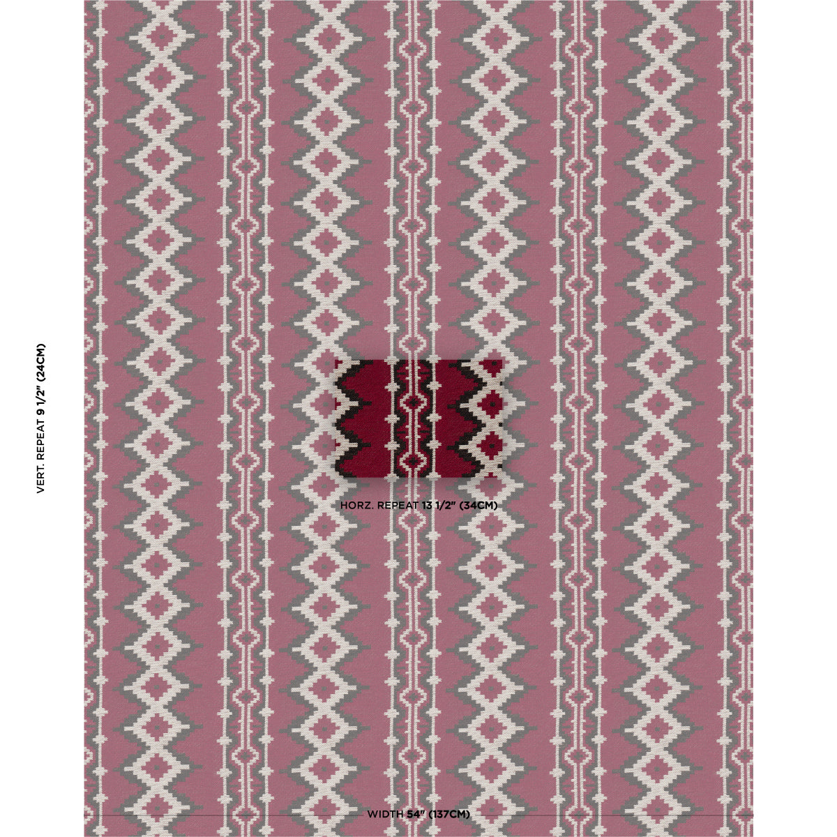Pathway fabric in red color - pattern number 87001 - by Schumacher in the Kevin Aspaas collection