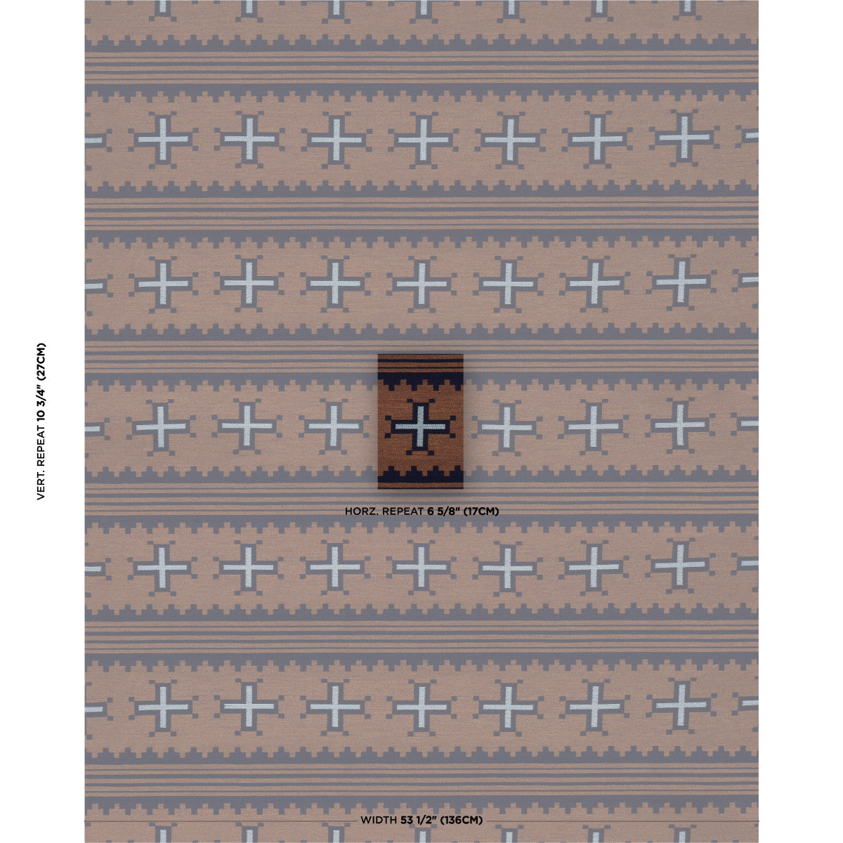 Born For Water fabric in terracotta color - pattern number 87010 - by Schumacher in the Kevin Aspaas collection