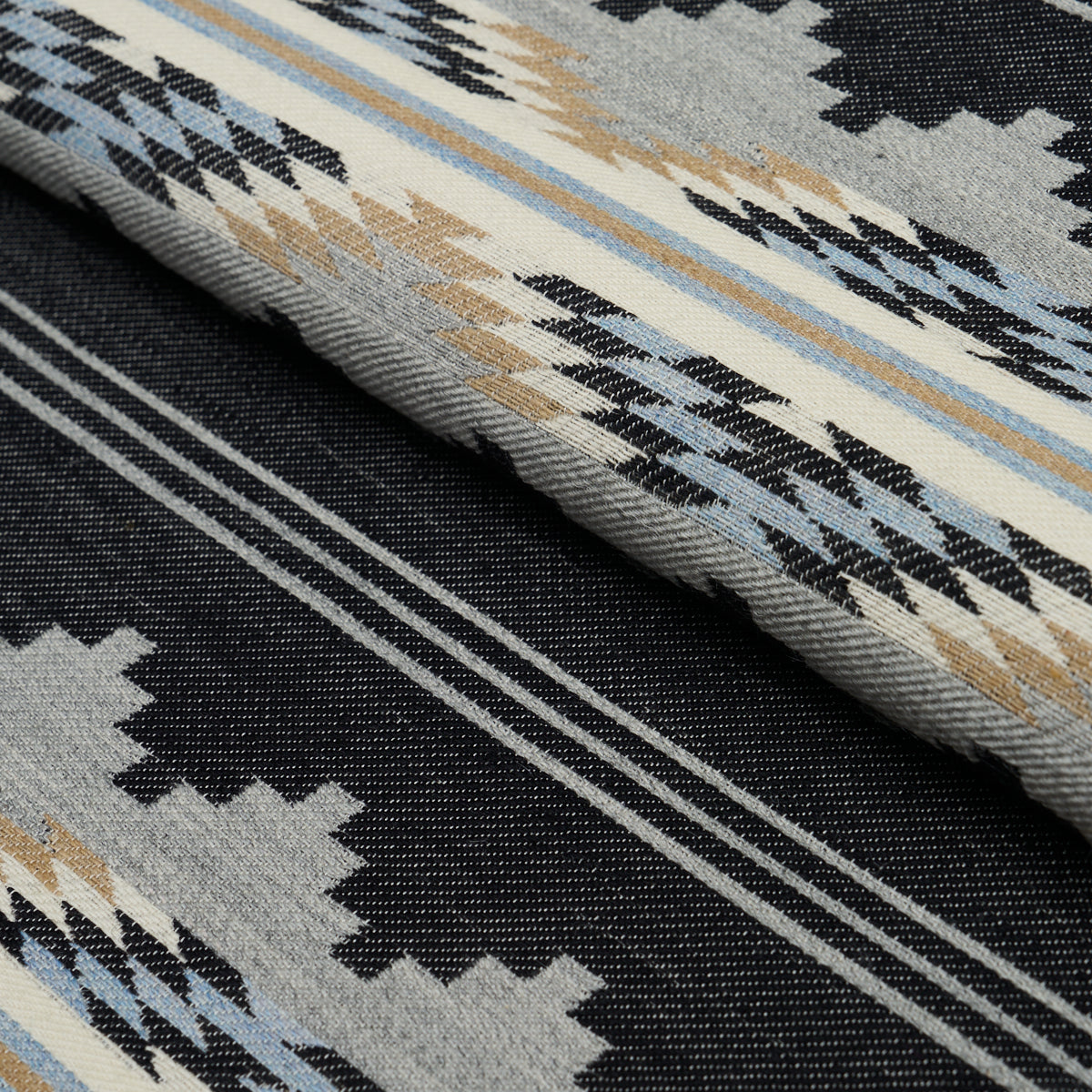 Monsoon fabric in navy color - pattern number 87020 - by Schumacher in the Kevin Aspaas collection